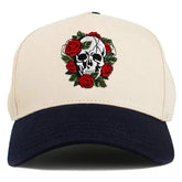 Skull & Rose Vintage 2 Tone Adjustable Snapback Hat by KB Ethos